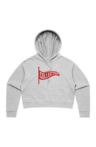 Red Flag Oversized Cropped Hoodie