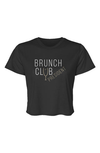 Brunch Club Flowy Cropped Tee